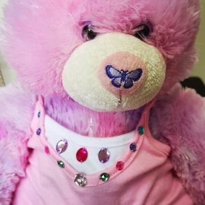 Build a Bear in costume Pink Fur roller skates